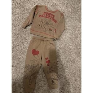 Disney Toy Story Woody And Jessie Toddler Valentine's Day 2 pc Jogger Set 3T